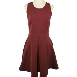 Kendall & Kylie Womens dress sz S/M Skater Cutout Maroon sleeveless pockets